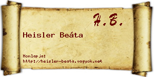 Heisler Beáta névjegykártya